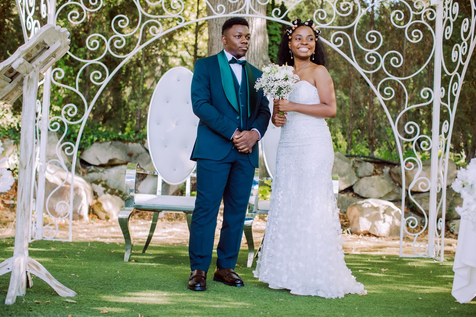 Eunice et Marc le jour de leur mariage